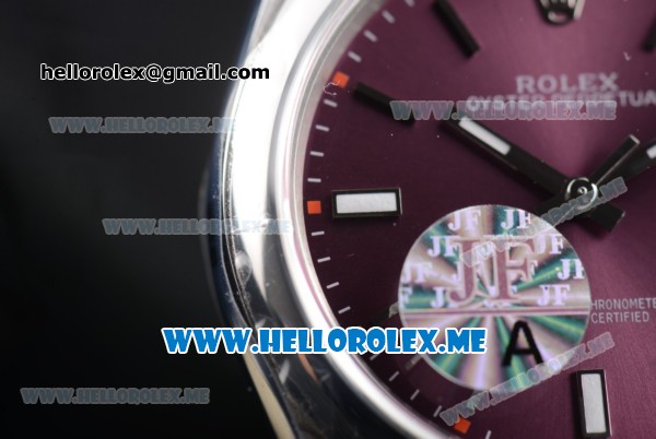 Rolex Oyster Perpetual Air King Clone Rolex 3132 Automatic Stainless Steel Case/Bracelet with Red Grape Dial and Stick Markers - 1:1 Original (JF) - Click Image to Close